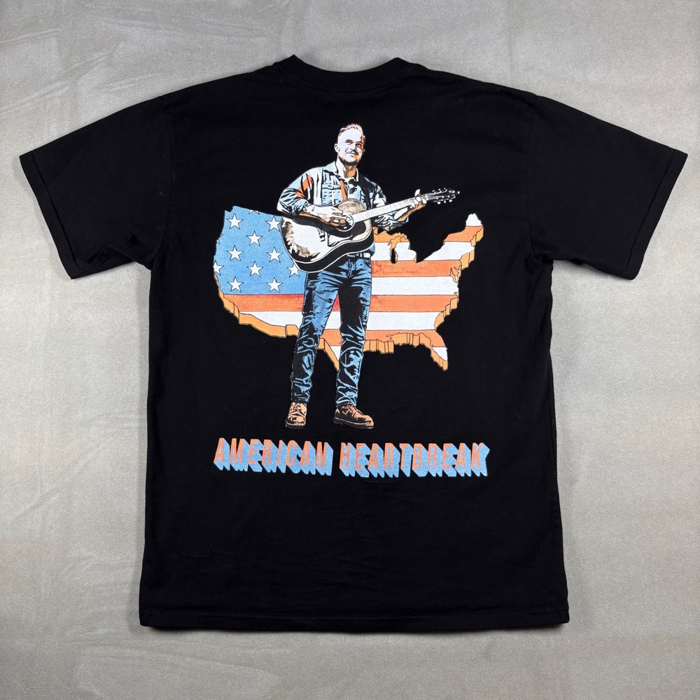 Zach Bryan American Heartbreak Tour Pocket T-Shirt Mens‎ M Black Cotton Graphic